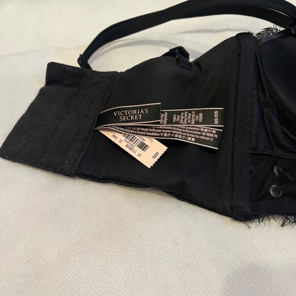Victoria’s Secret Very Sexy Multi-Way Black Lace 32D Bra Strapless Push up - Picture 3 of 8